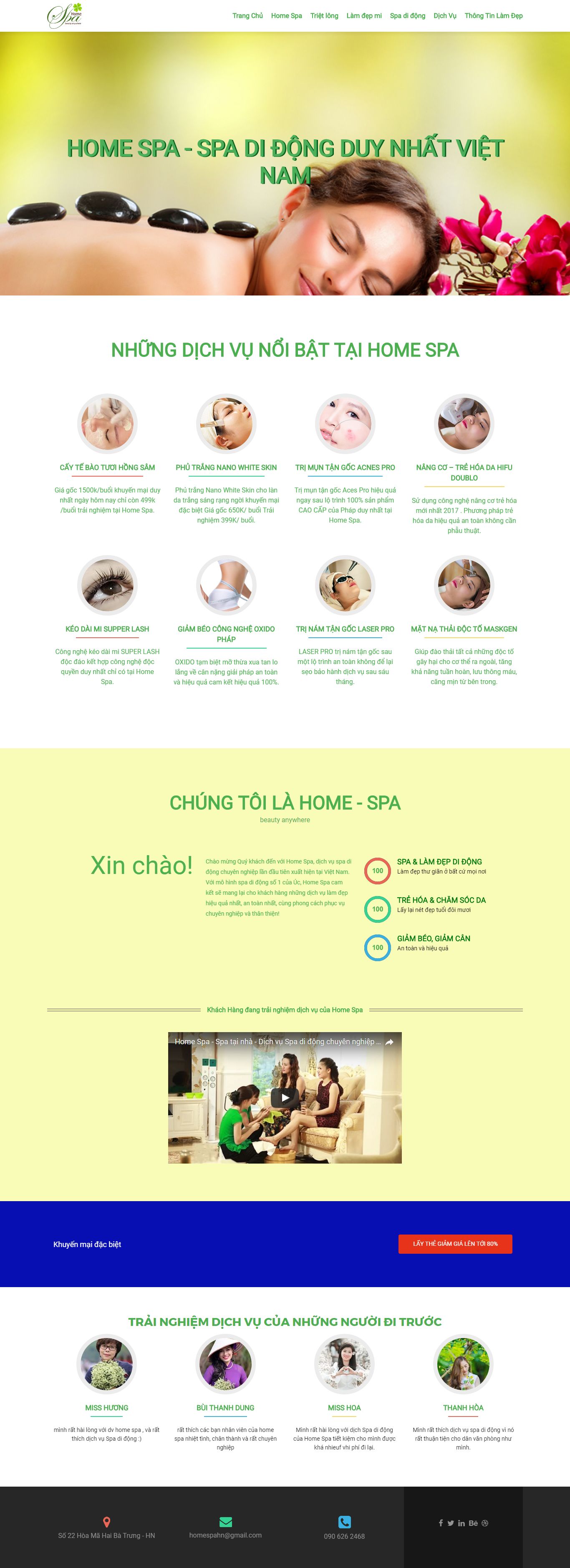 Thiết kế website Home spa đẹp, chuyên nghiệp chuẩn SEO